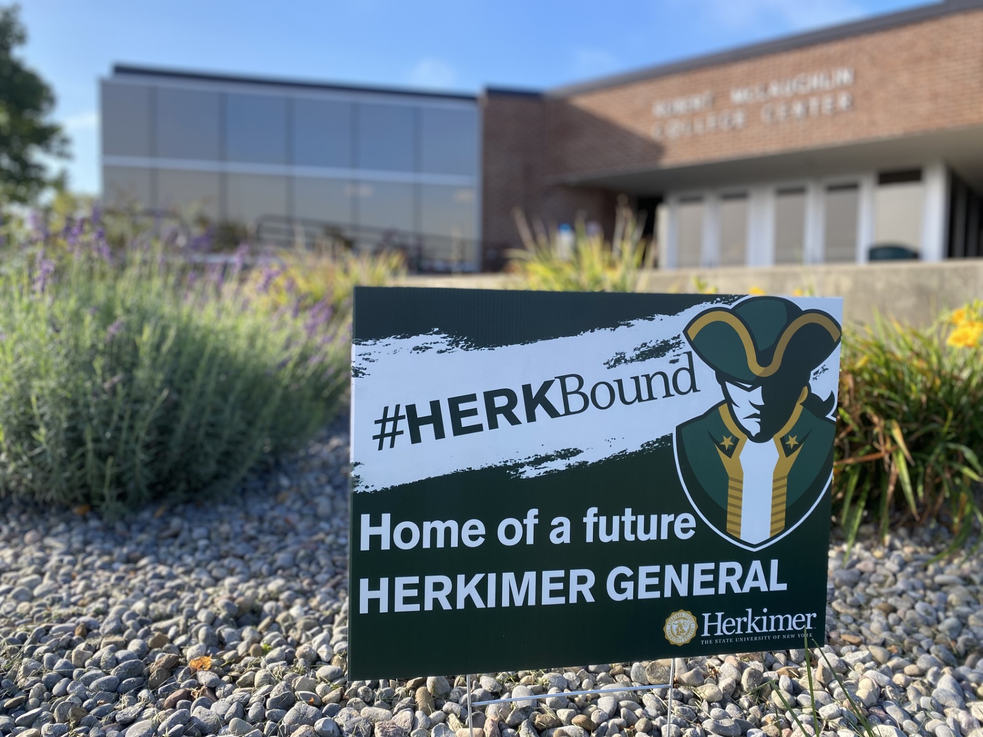 #HERKBound Home of a future HERKIMER GENERAL. Identified as informative because it contains essential promotional text and institutional branding that must be conveyed.